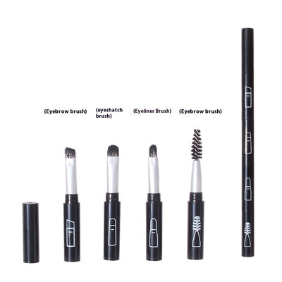 Multifunctional All-aluminum Tube Four-cut Makeup Brush Makeup Tools