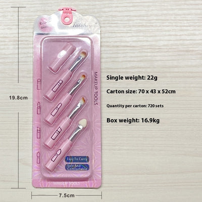 Multifunctional All-aluminum Tube Four-cut Makeup Brush Makeup Tools