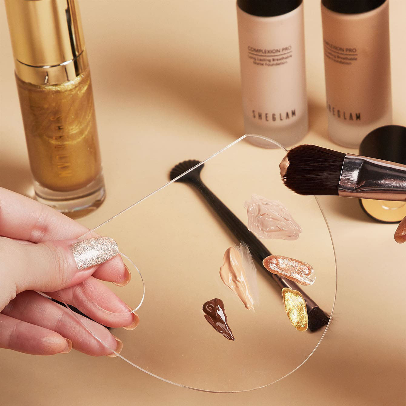 Acrylic Nail Artn Makeup Palette Eye Shadow Stick Gel Foundation Cream Eye Shadow Stick Nail Art Cosmetic Manicure Toolsable Makeup Blending Tool For Travel Daily